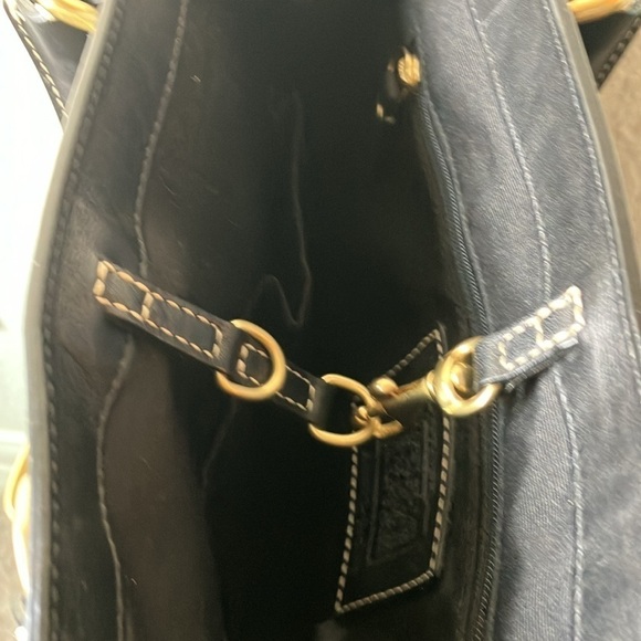 Coach: Black Hampton Signature Satchel Tote Bag- Leather Trim- Gold tone(10509) - Picture 10 of 16